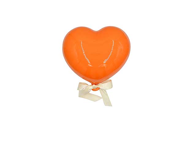 Pallone cuore 6cm c/magn.arancio cuore0
