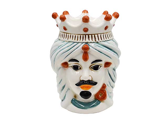 Testa moro uomo h10x8cm arancio 1013-5p