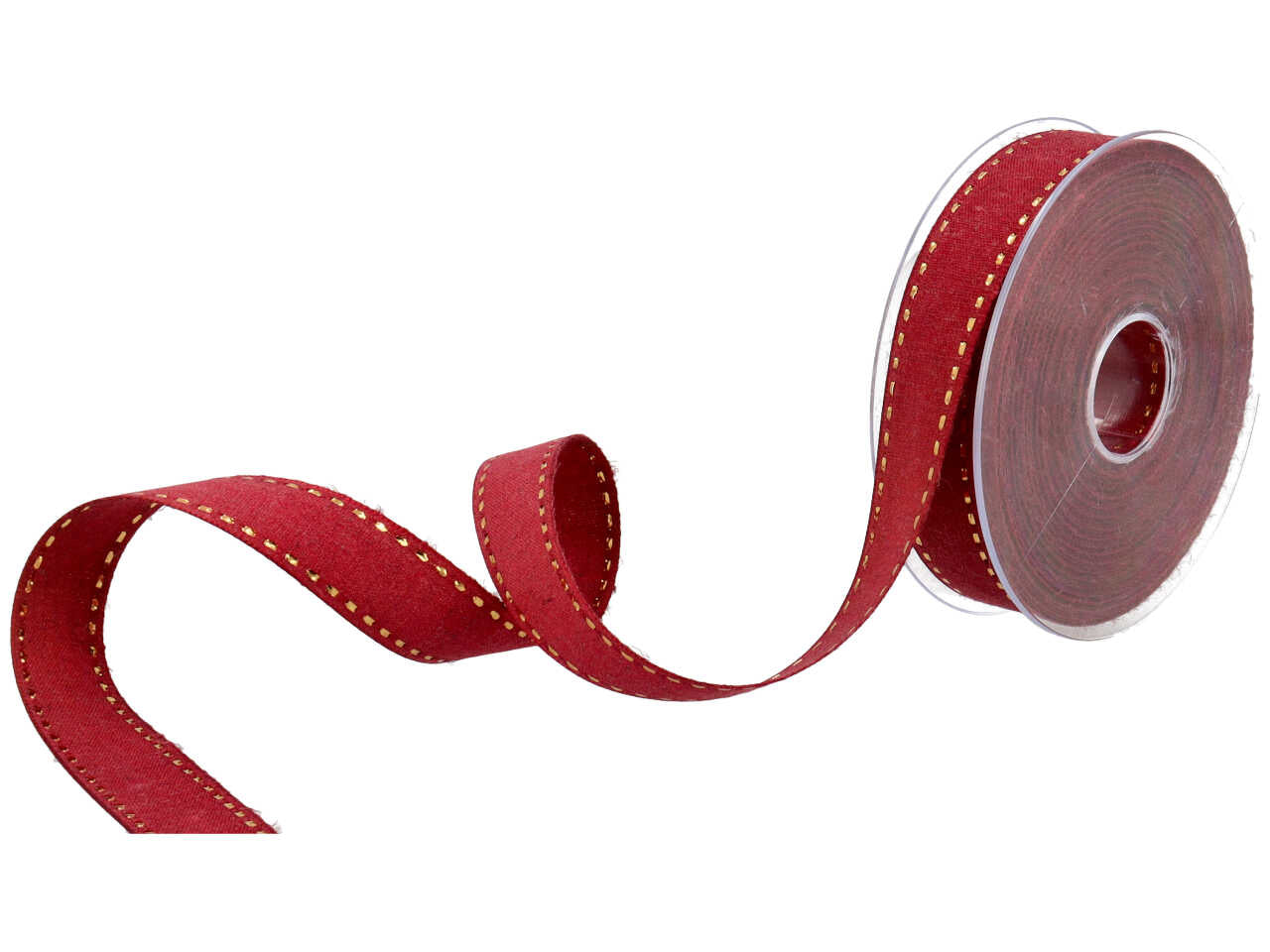 Nastro couture lino lame 25mmx20mt ciliegia/oro