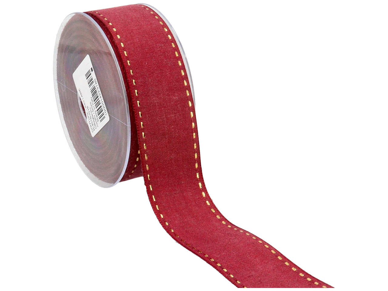 Nastro couture lino lame 40mmx20mt ciliegia/oro