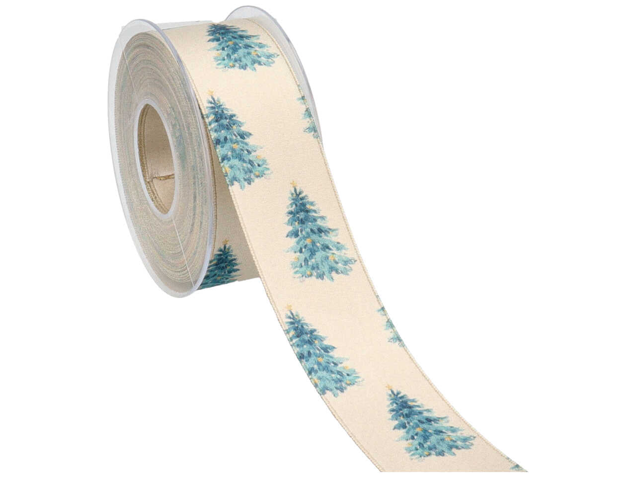 Nastro blue albero di natale prezioso oro 40mmx15mt panna e oro