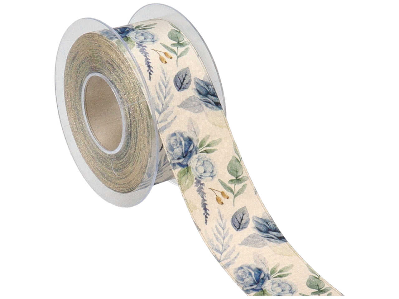 Nastro rose blu prezioso oro 40mmx15mt panna e oro