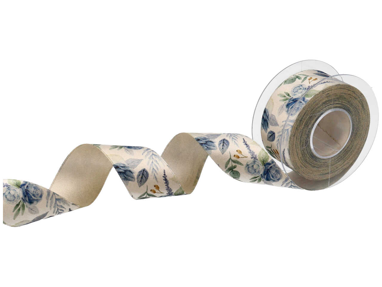 Nastro rose blu prezioso oro 40mmx15mt panna e oro