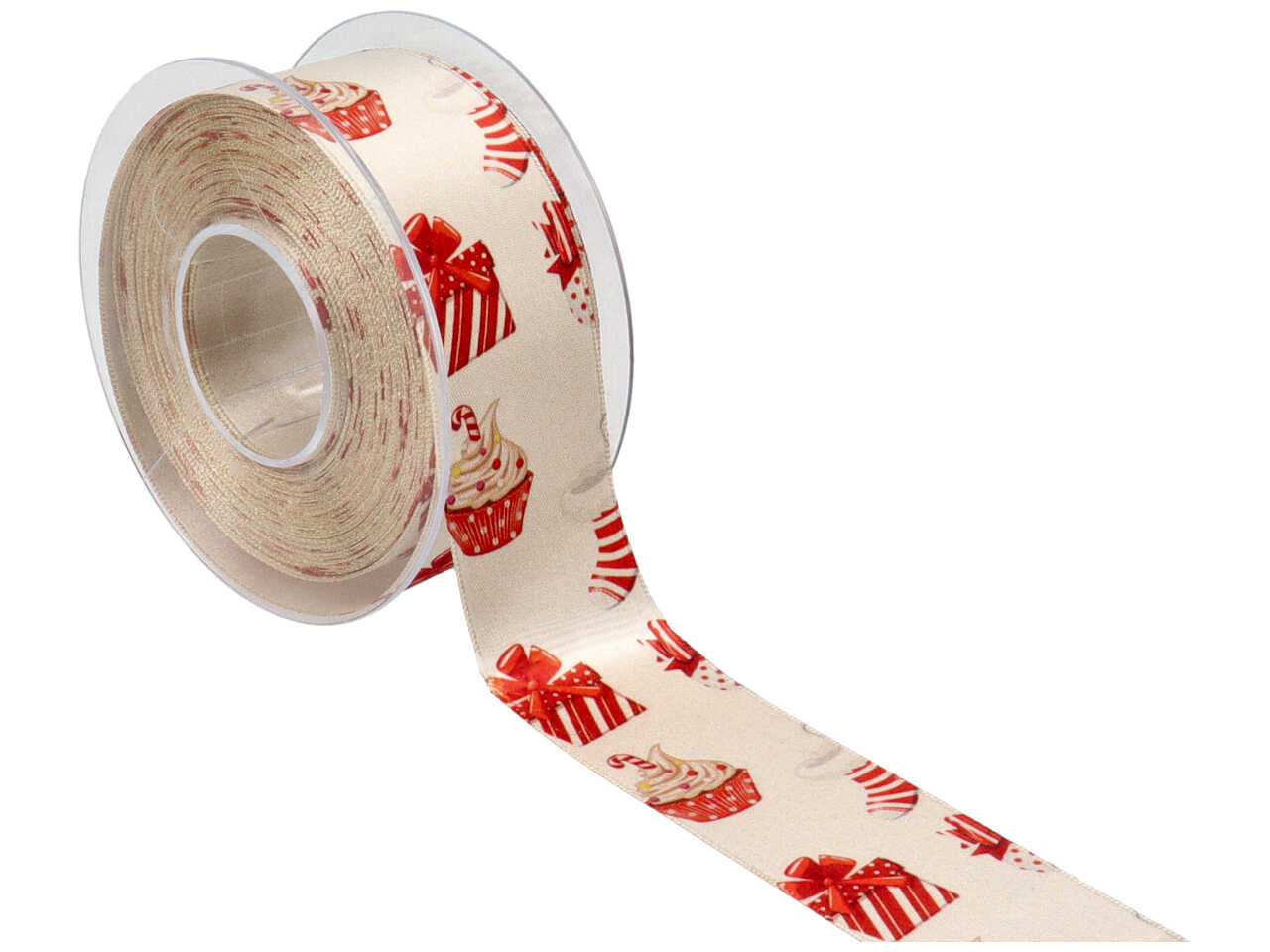Nastro sweet xmas prezioso oro 40mmx15mt panna e oro