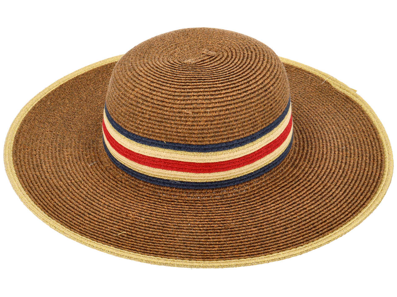 Cappello mare con strisce marrone