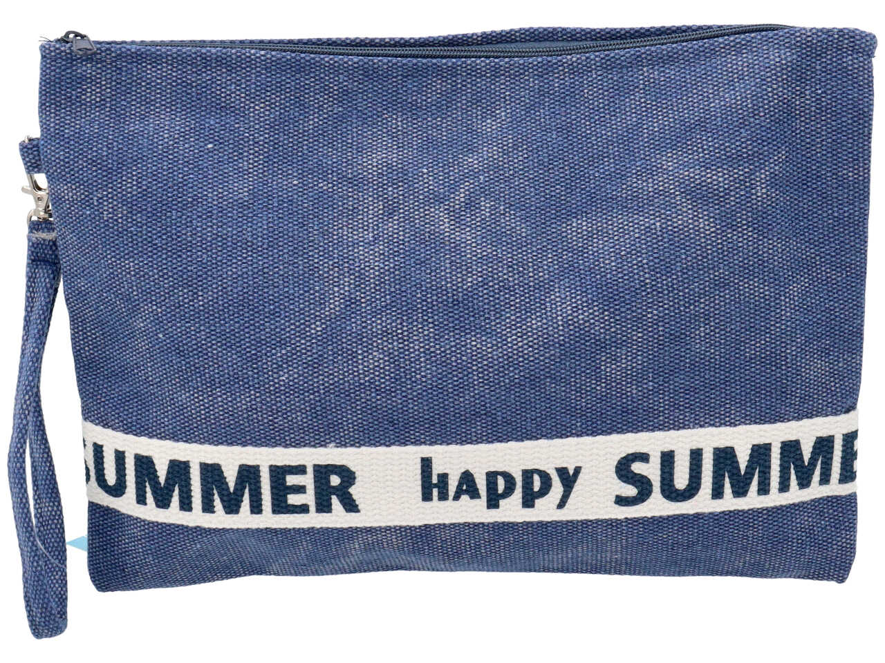 Pochette in tela happy summer colore marino