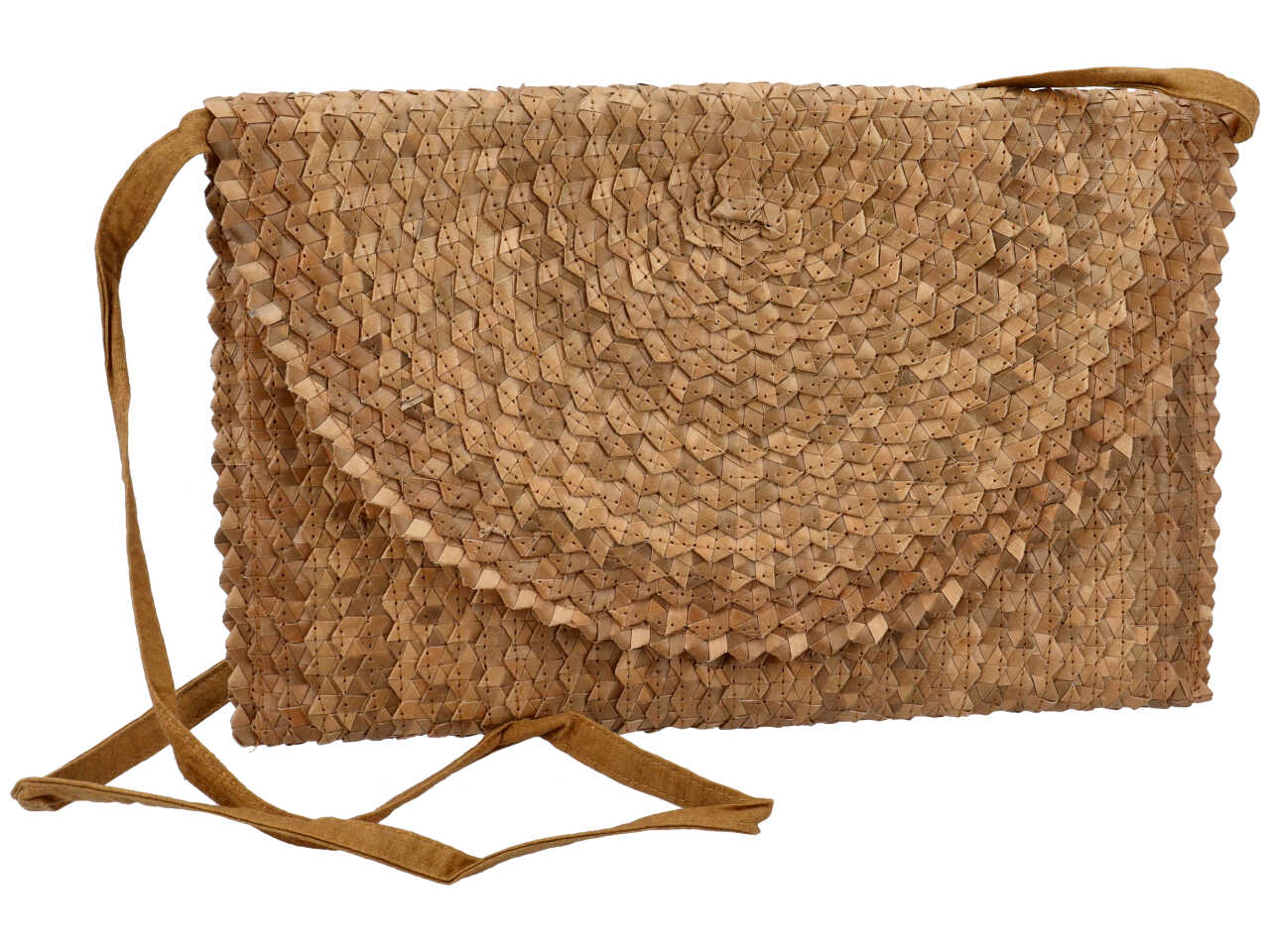Pochette a mano in rafia forma rettangolare colore beige