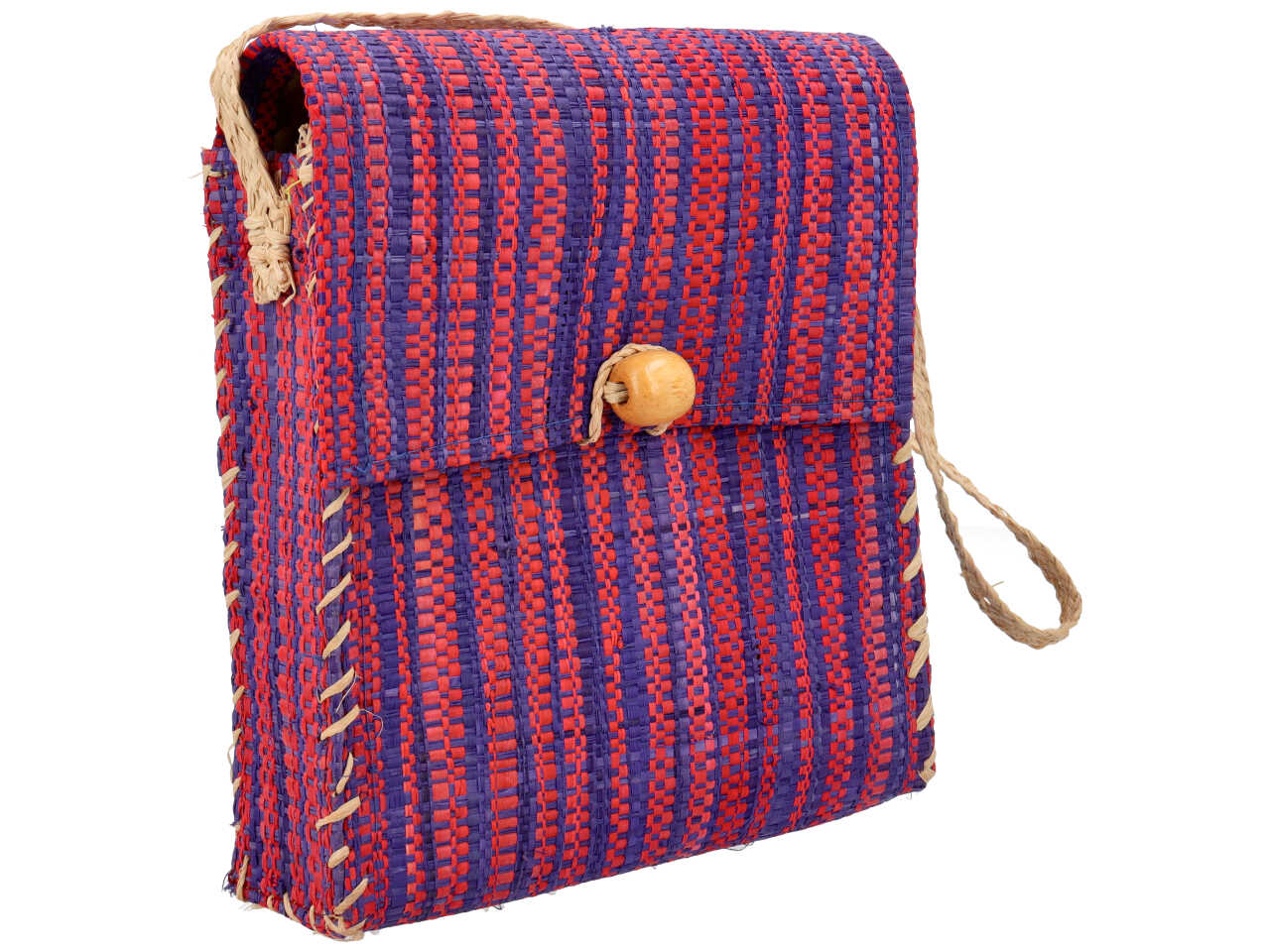 Borsa in rafia a spalla quandrata