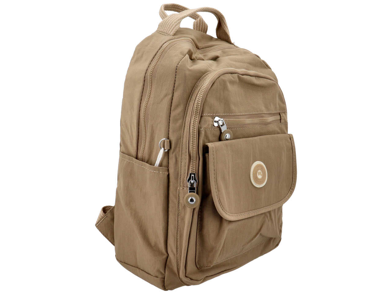 Zaino in nylon misura 28x42x12cm colore taupe