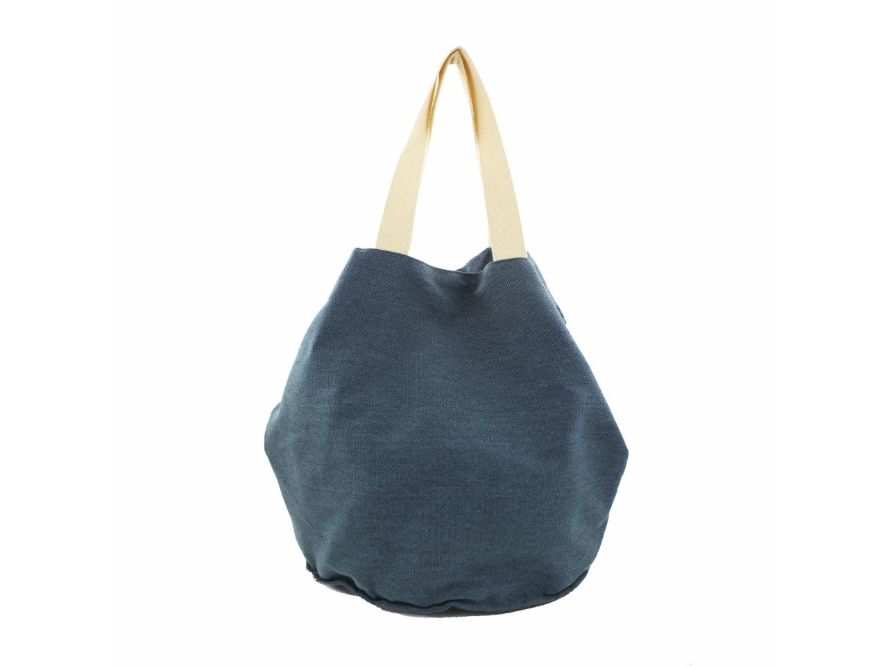 Borsa rotonda in tela 60x40x39cm blu