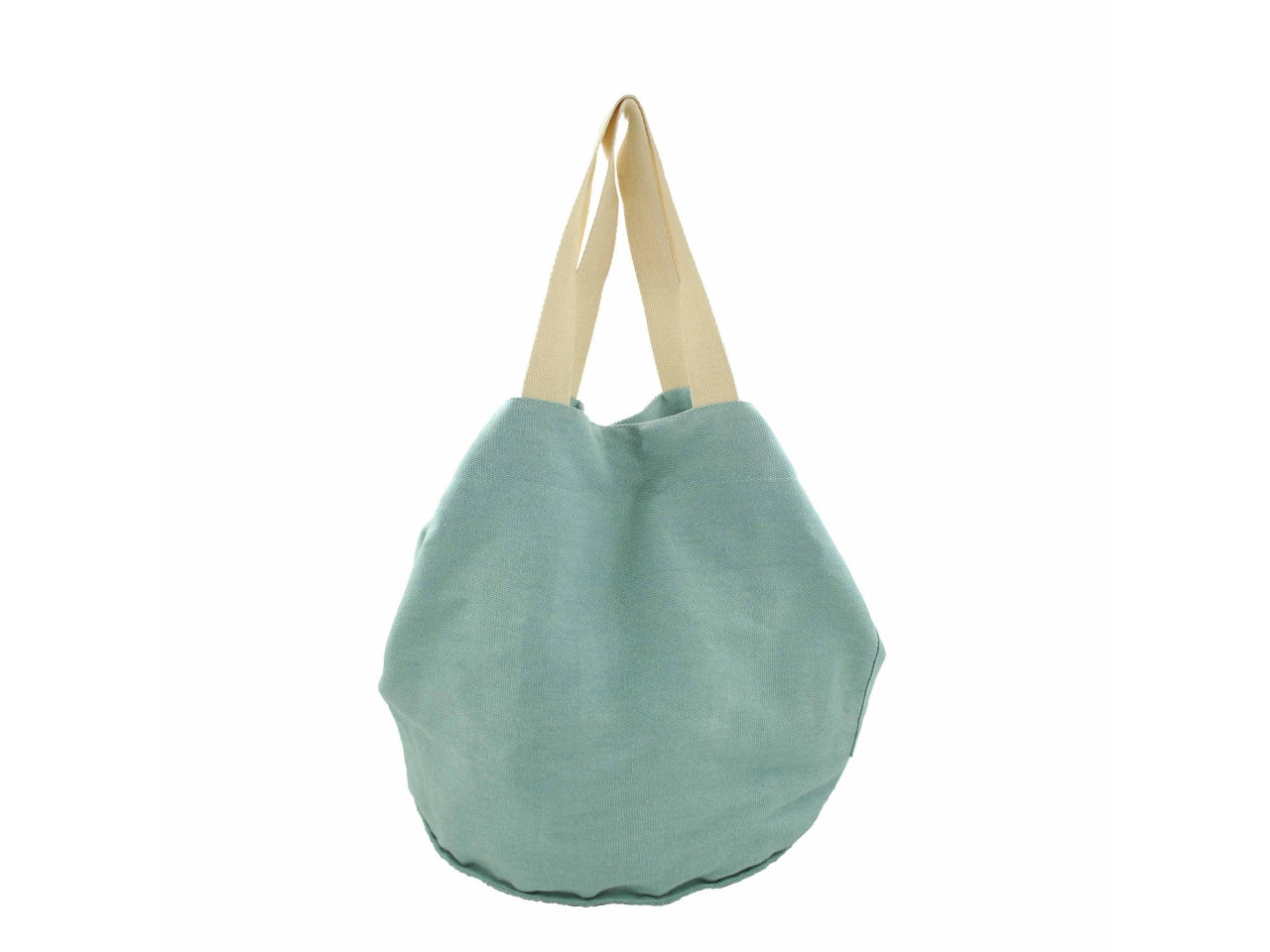 Borsa rotonda in tela 60x40x39cm turchese