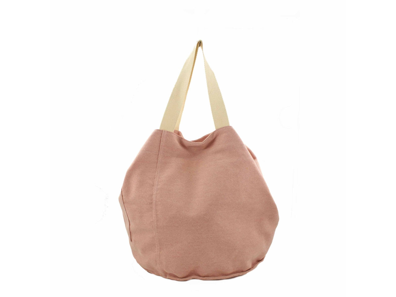 Borsa rotonda in tela 60x40x39cm rosa