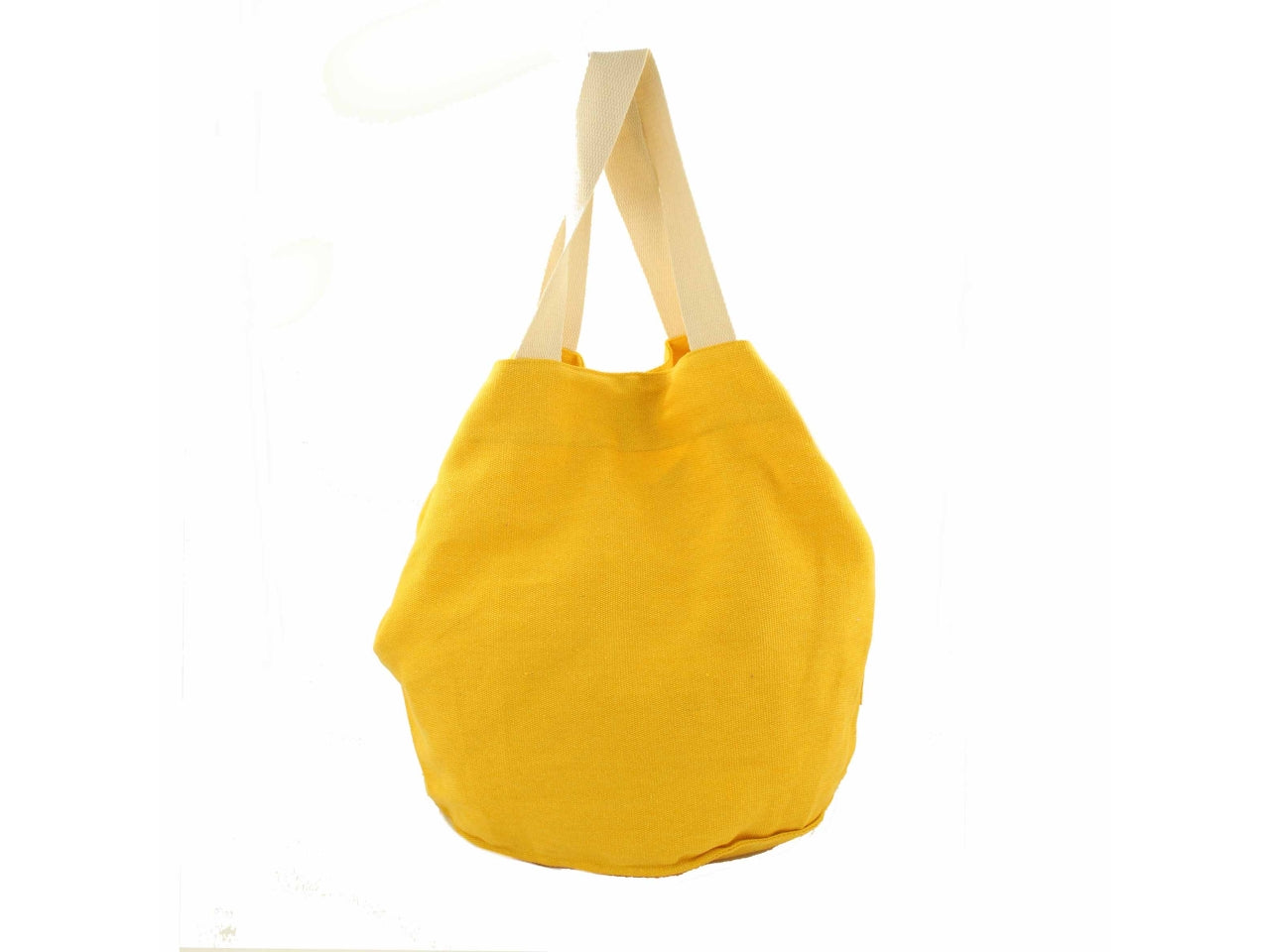 Borsa mare rotonda in tela misto cotone giallo oro 60x40x39 cm - Missander