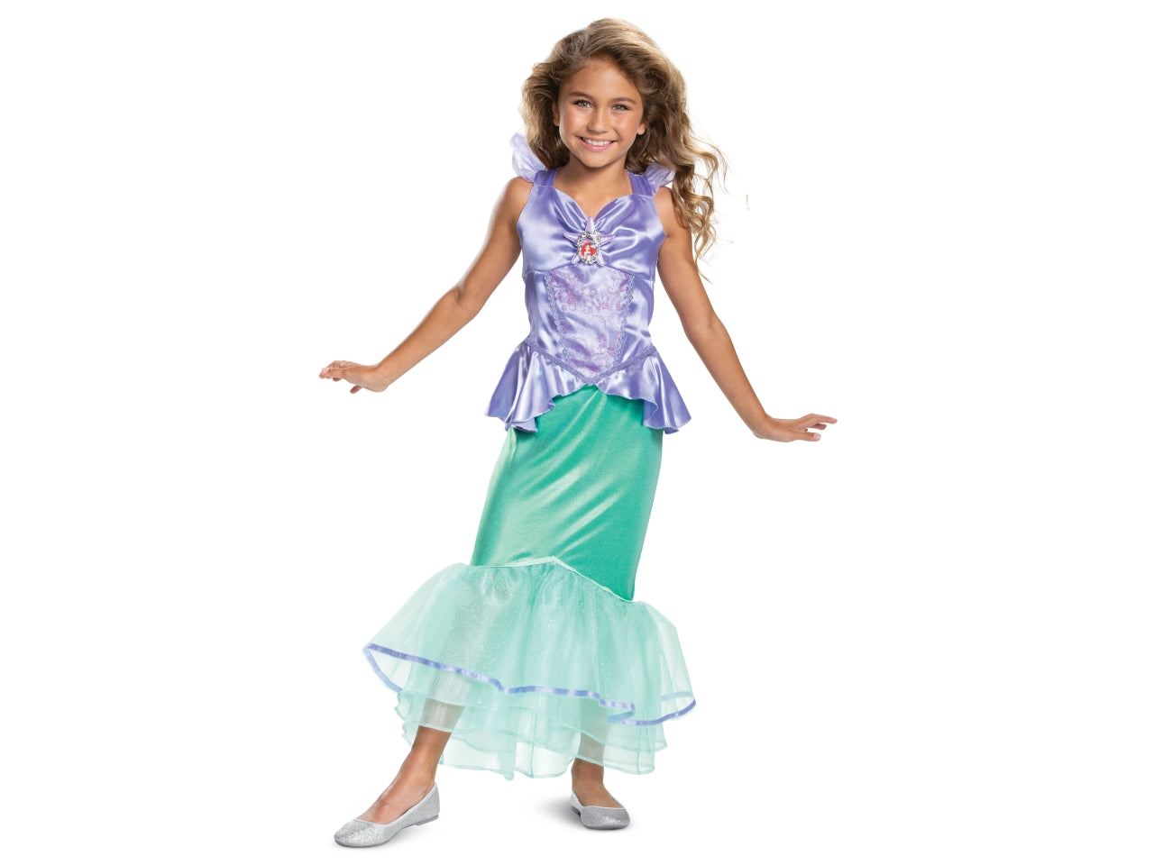 Costume disney princess ariel deluxe da bambina taglia m - 7-8 anni