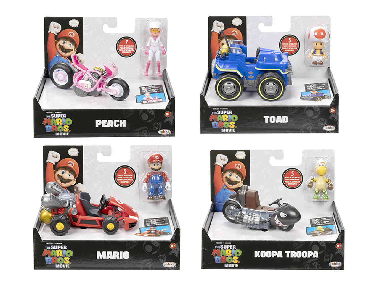 Super mario movie personaggio 6cm con kart assortiti