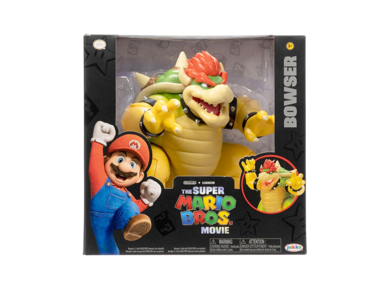 Super mario movie action figure di bowser 18cm con suoni