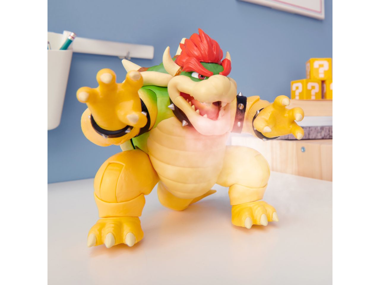 Super mario movie action figure di bowser 18cm con suoni