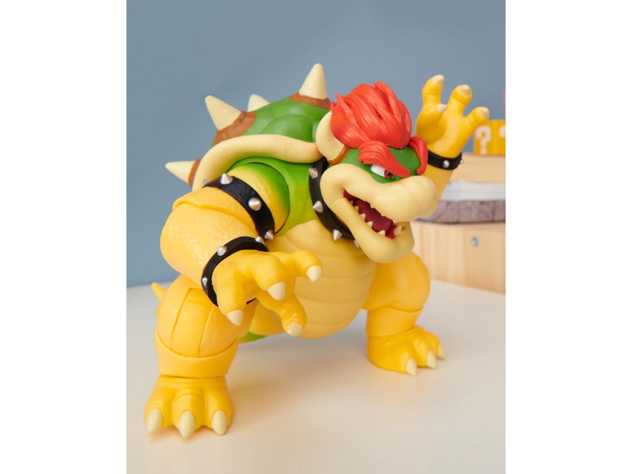 Super mario movie action figure di bowser 18cm con suoni