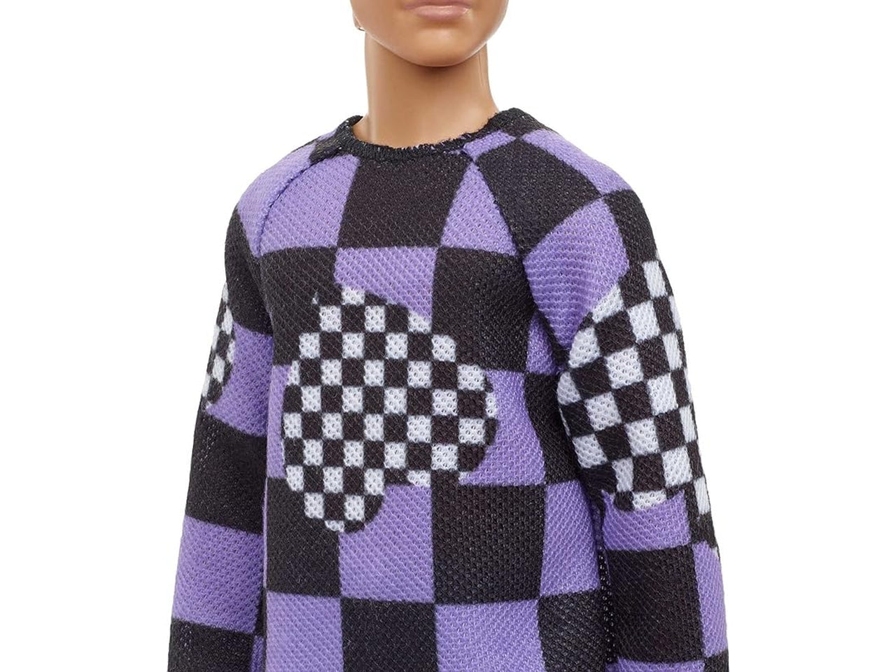 Ken fashionistas con maglione a quadri e jeans, 30 cm per bambini da 3+ anni, Barbie Mattel