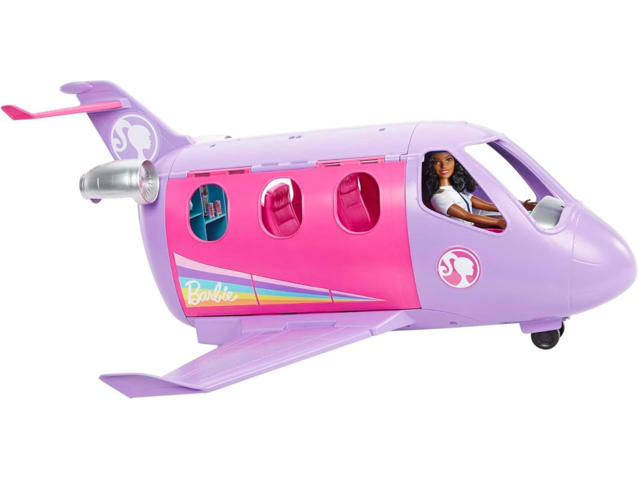 Barbie Brooklyn aereo con bambola pilota e accessori, per bambini dai 6+ anni, Mattel