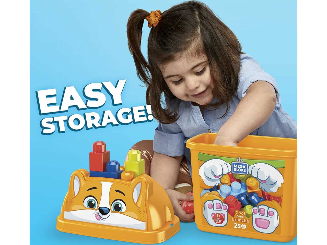 Megabloks secchiello cucciolo colori assortiti  - la confezione contiene 25 mattoncini