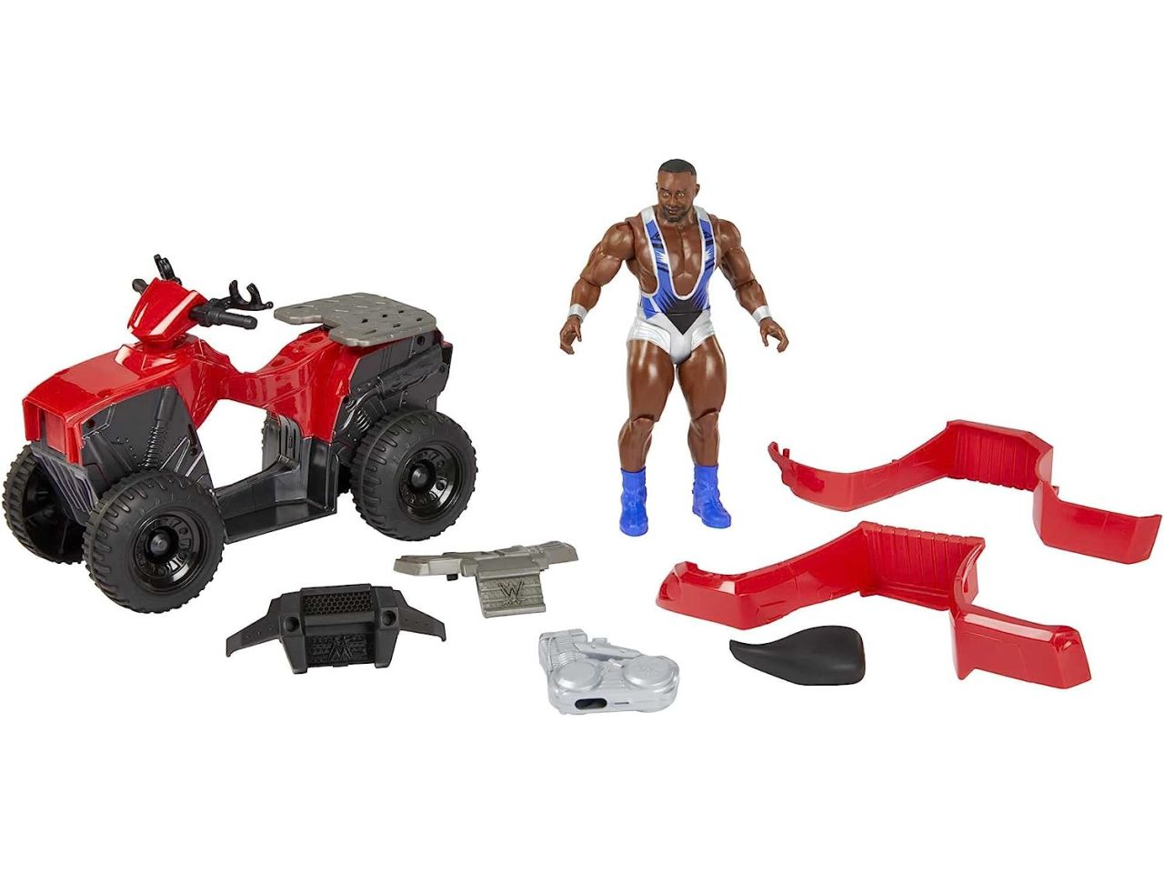 World wrestling entertainment wwe  wrekkin' veicolo slam n spin atv con personaggio big e snodato con accessori