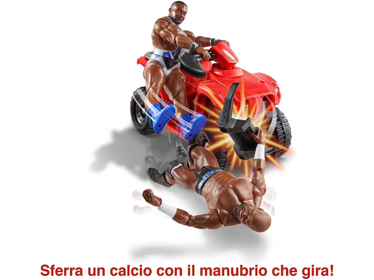 World wrestling entertainment wwe  wrekkin' veicolo slam n spin atv con personaggio big e snodato con accessori