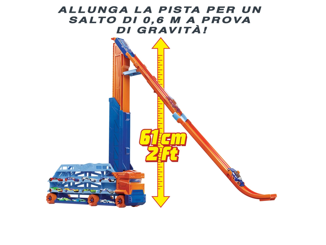 Hot wheels super bisarca e pista 2 in 1