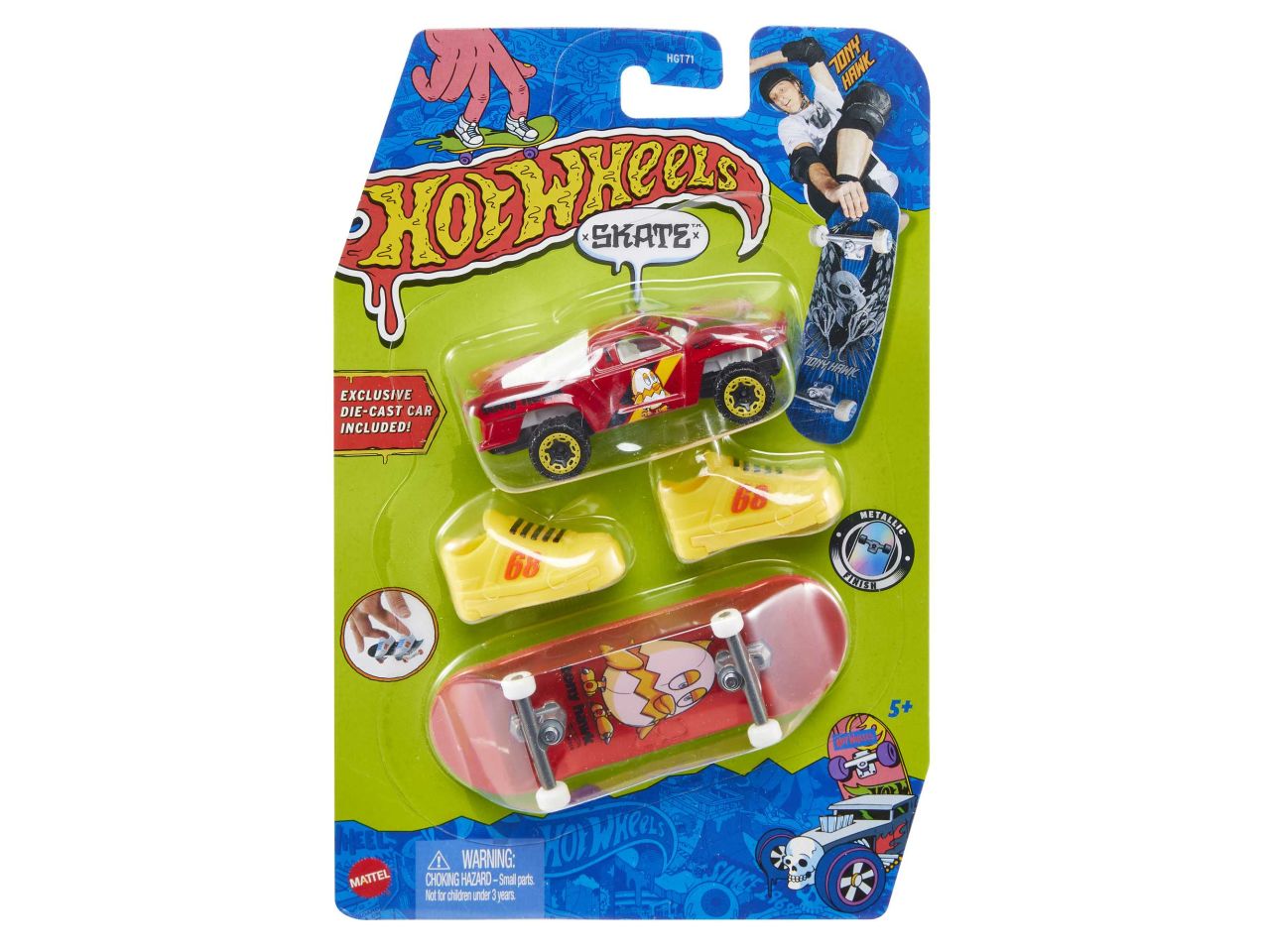 Mattel hot wheels skate - confezione skateboard con veicolo singolo in modelli assortiti