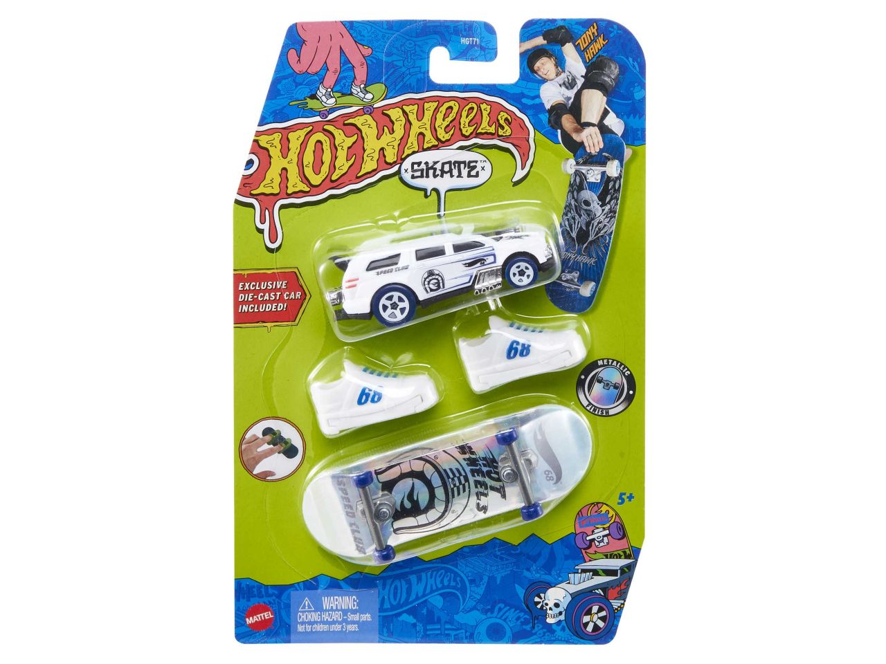 Mattel hot wheels skate - confezione skateboard con veicolo singolo in modelli assortiti
