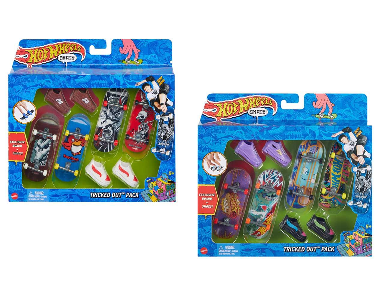 Mattel hot wheels skate - confezione da 4 skateboard