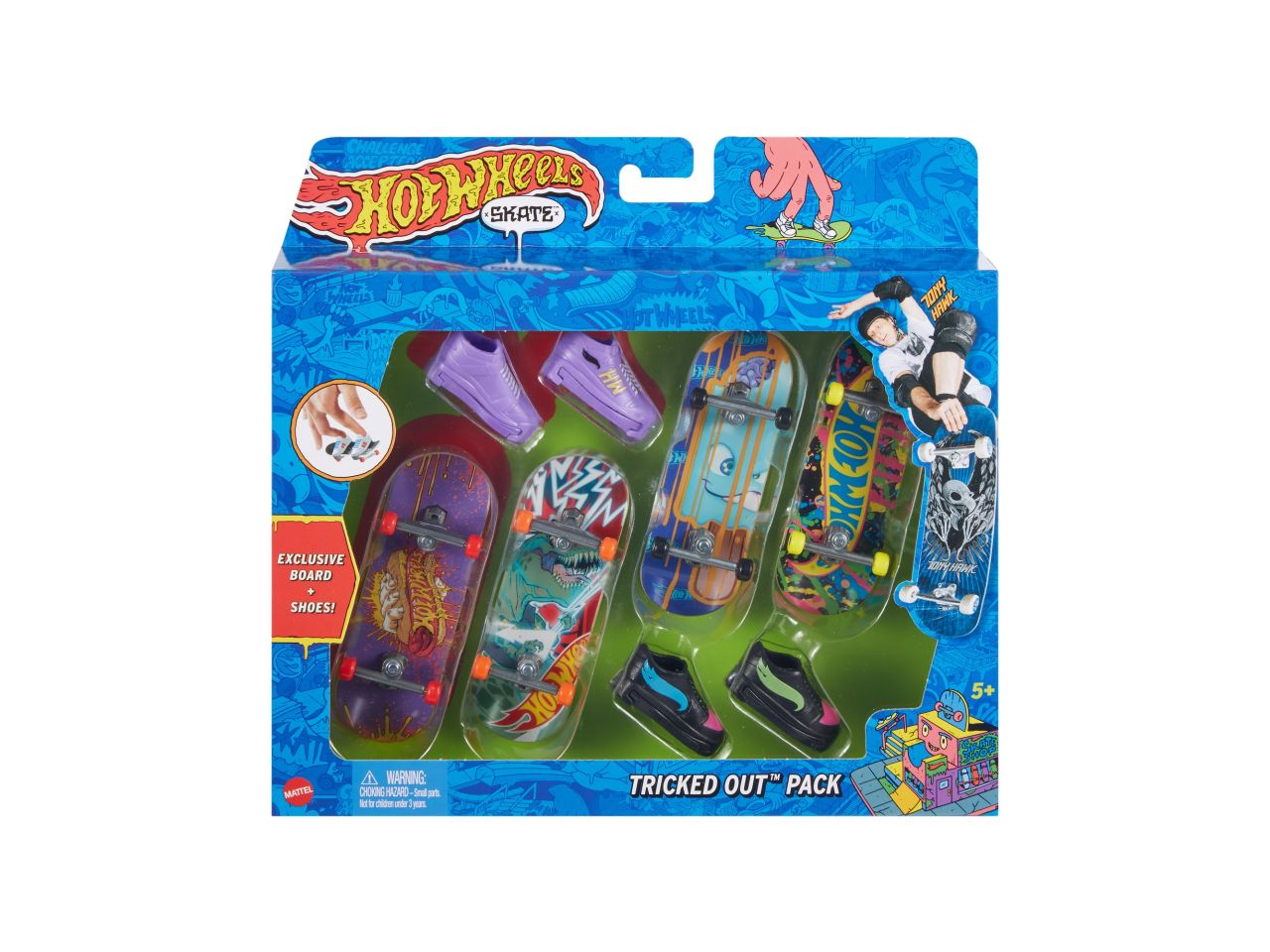 Mattel hot wheels skate - confezione da 4 skateboard