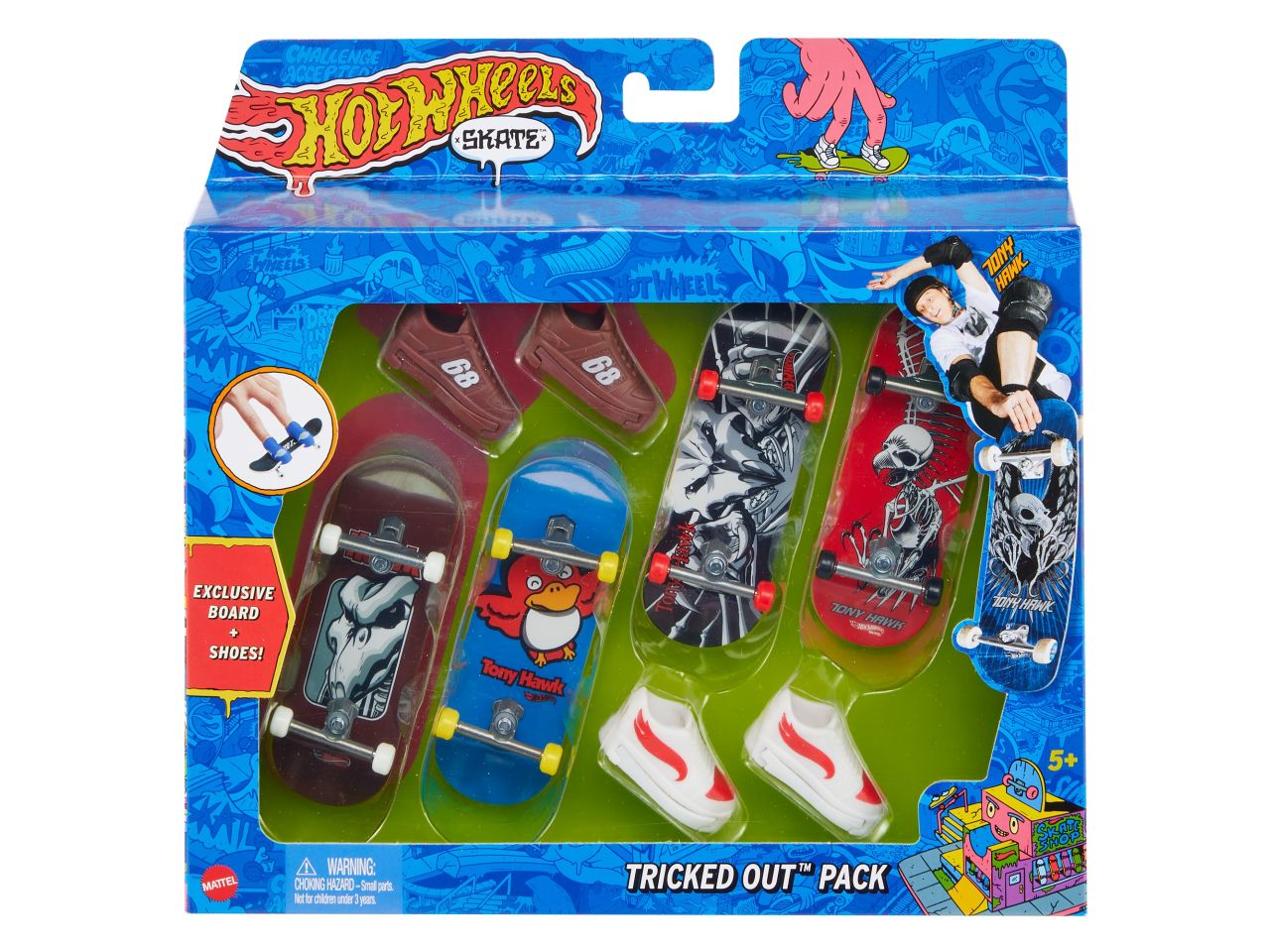 Mattel hot wheels skate - confezione da 4 skateboard