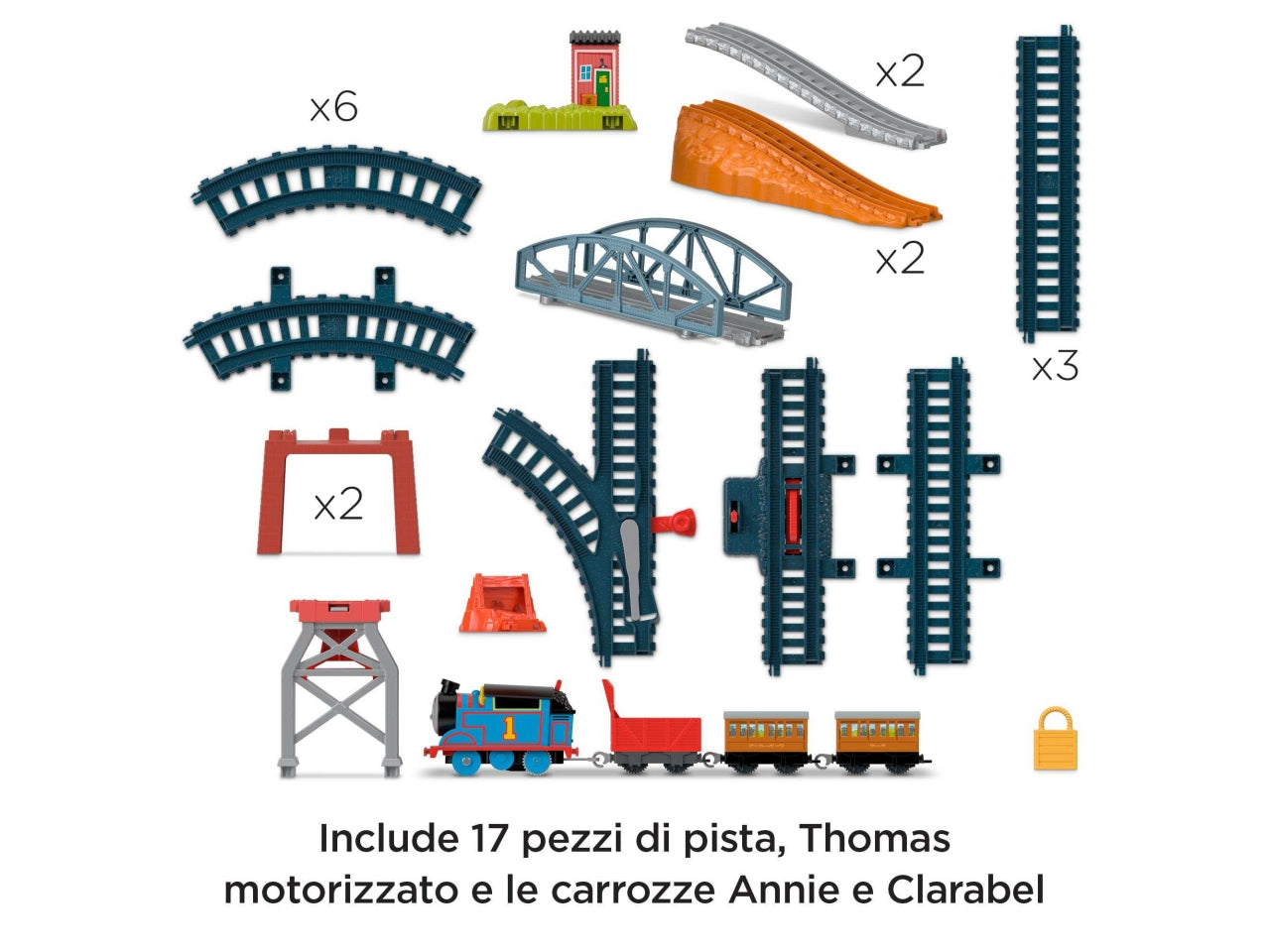 Playset con trenini Il Trenino Thomas Fisher-Price Thomas & Friends 3-in-1 Package Pickup, giocattolo per bambini 3+ anni - Mattel