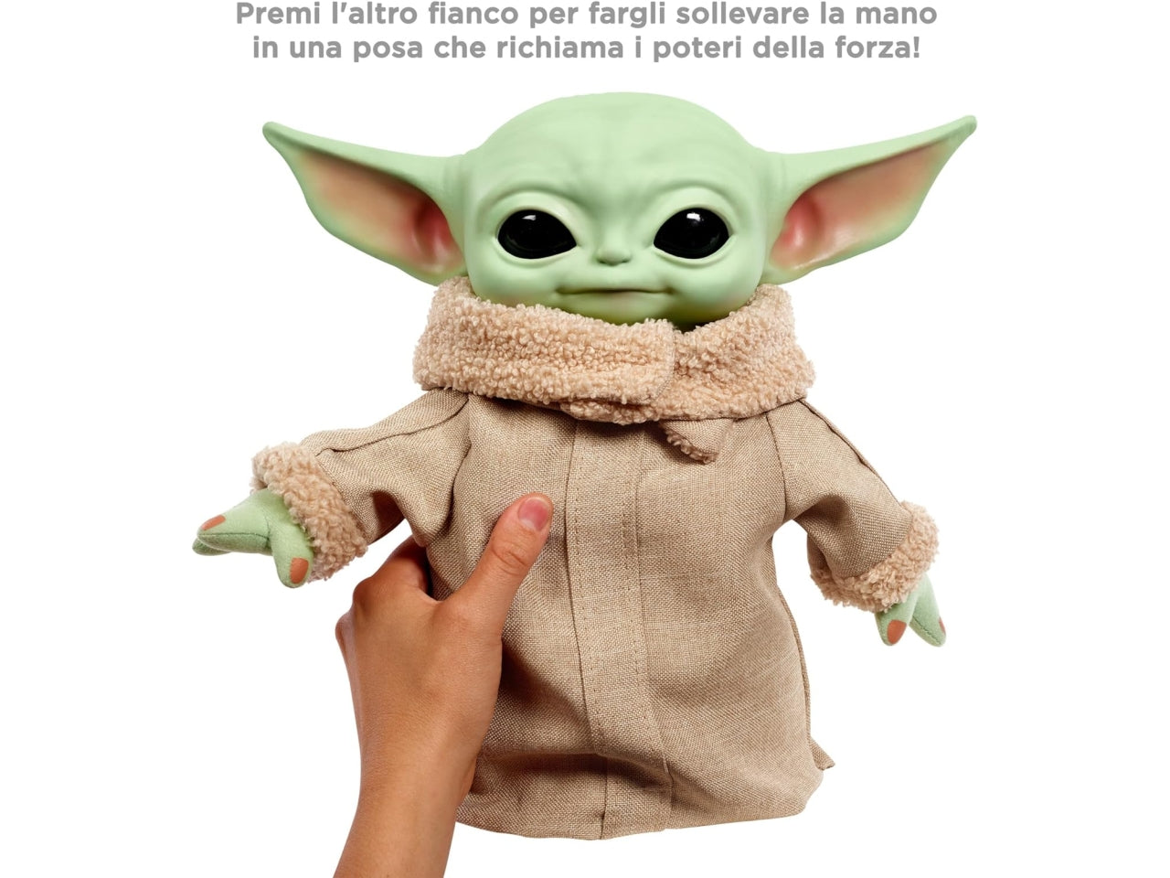 Star Wars Grogu potere della forza, peluche 28 cm, per bambini 3 anni, Mattel