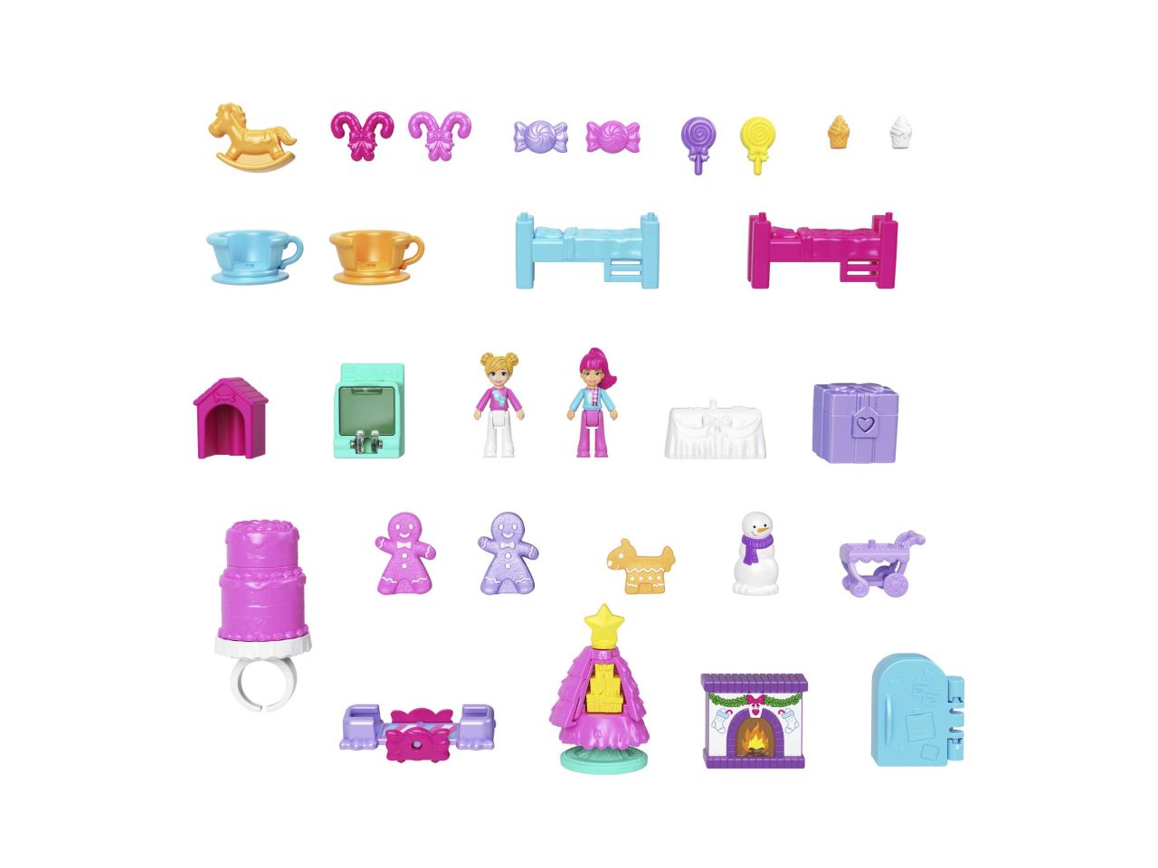 Mattel polly pocket calendario dell'avvento