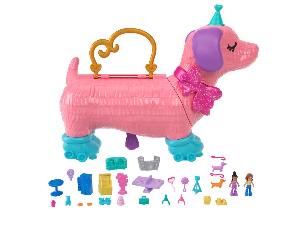 Mattel polly pocket la festa dei cuccioli con 15 accessori inclusi