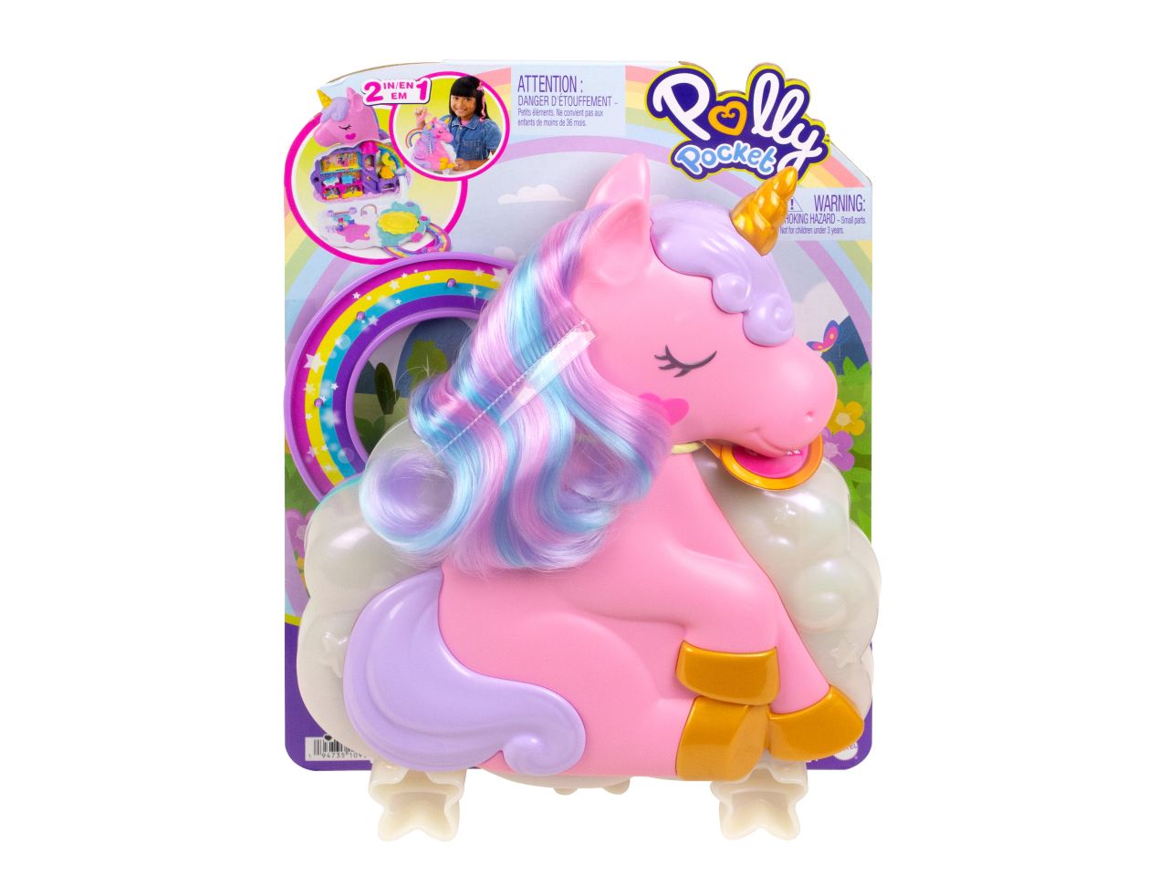 Mattel polly pochet unicorno arcobaleno salone di bellezza