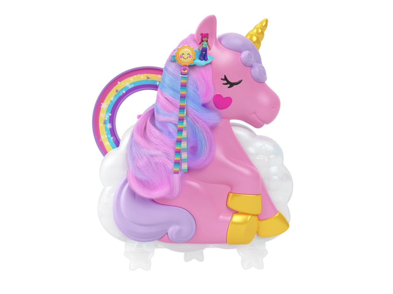 Mattel polly pochet unicorno arcobaleno salone di bellezza