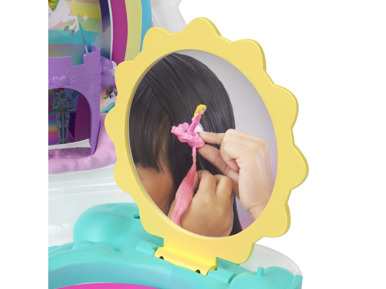 Mattel polly pochet unicorno arcobaleno salone di bellezza