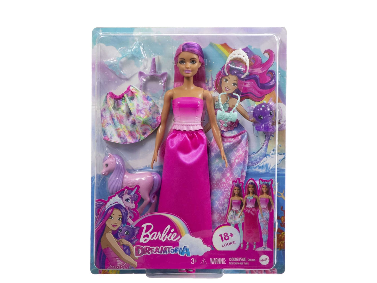 Barbie Bambola E Cuccioli Fantasy | Bambola Da Vestire | Gonna E Coda Da Sirena | Mattel