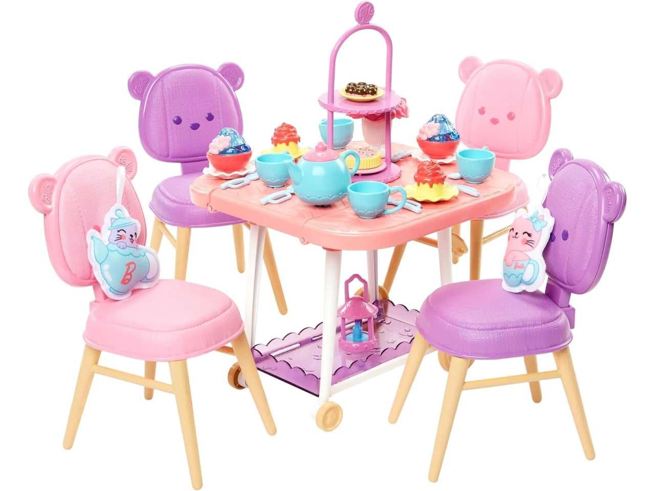 Barbie My First Tea Party, carrellino con sedie e accessori per bambini dai 3+ anni, Mattel