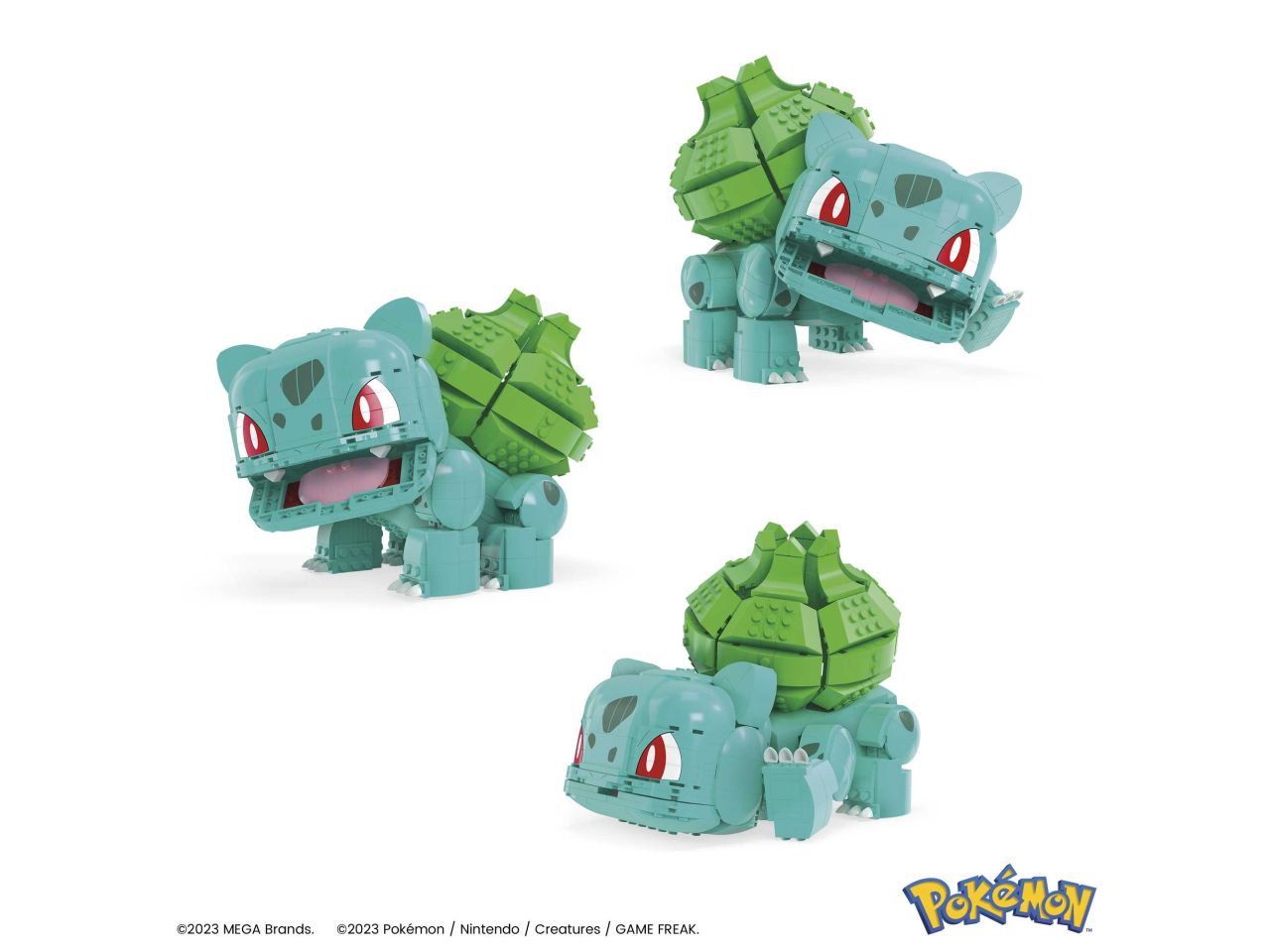 Mattel mega pokemon personaggio bulbasaur alto 17cm da costruire con 789 mattoncini