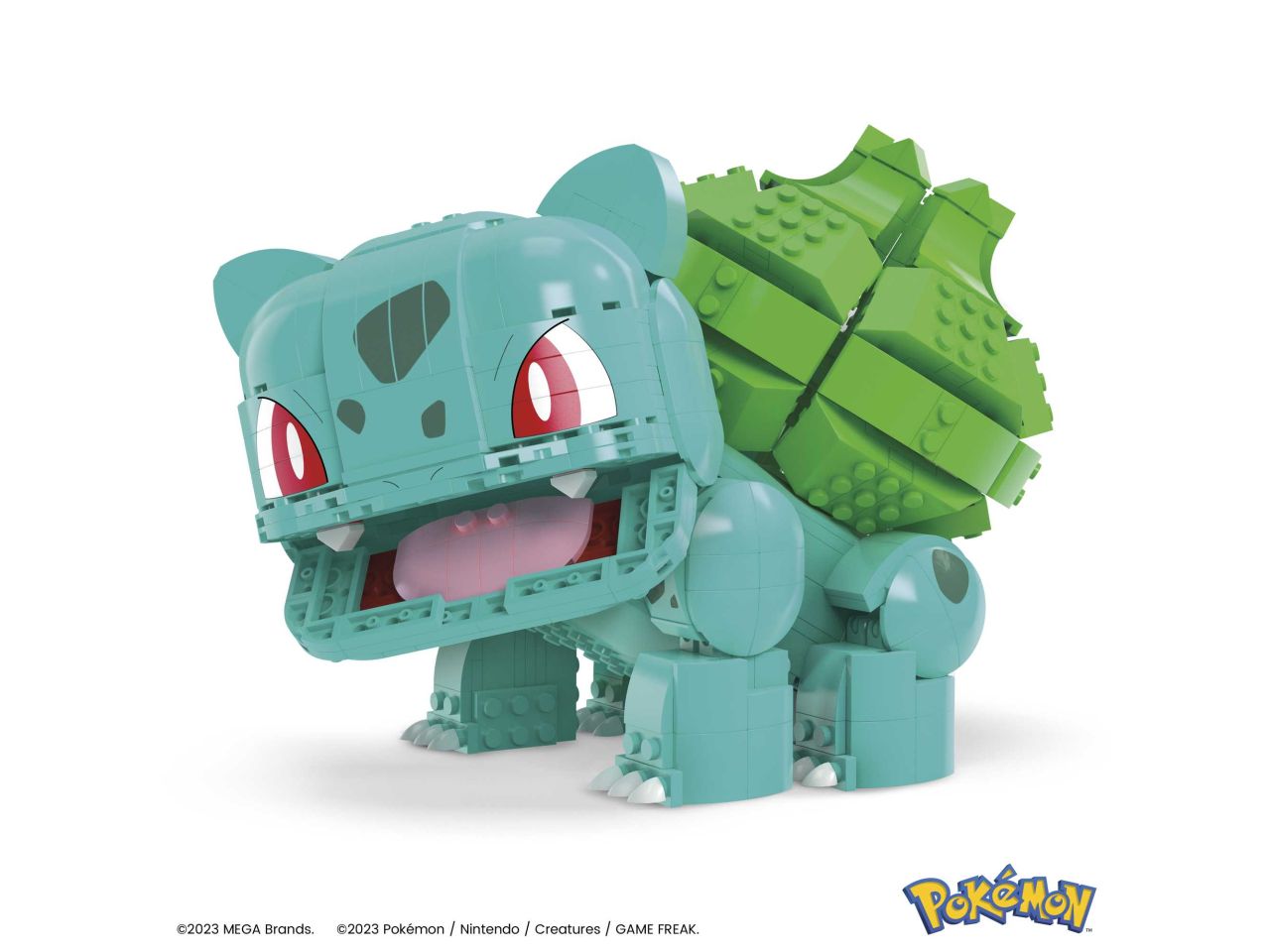 Mattel mega pokemon personaggio bulbasaur alto 17cm da costruire con 789 mattoncini