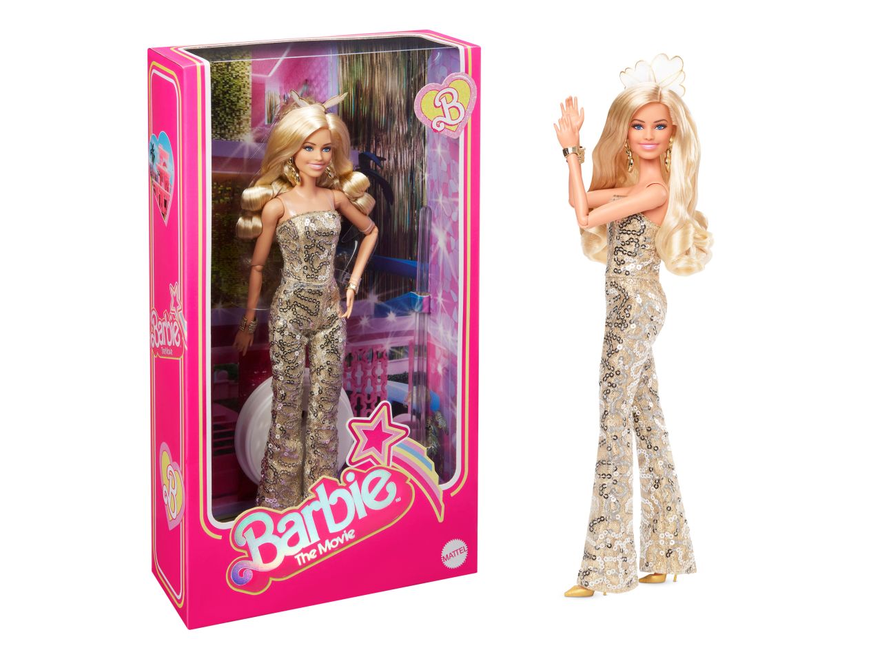 Fashion doll mattel barbie the movie barbie con abito oro