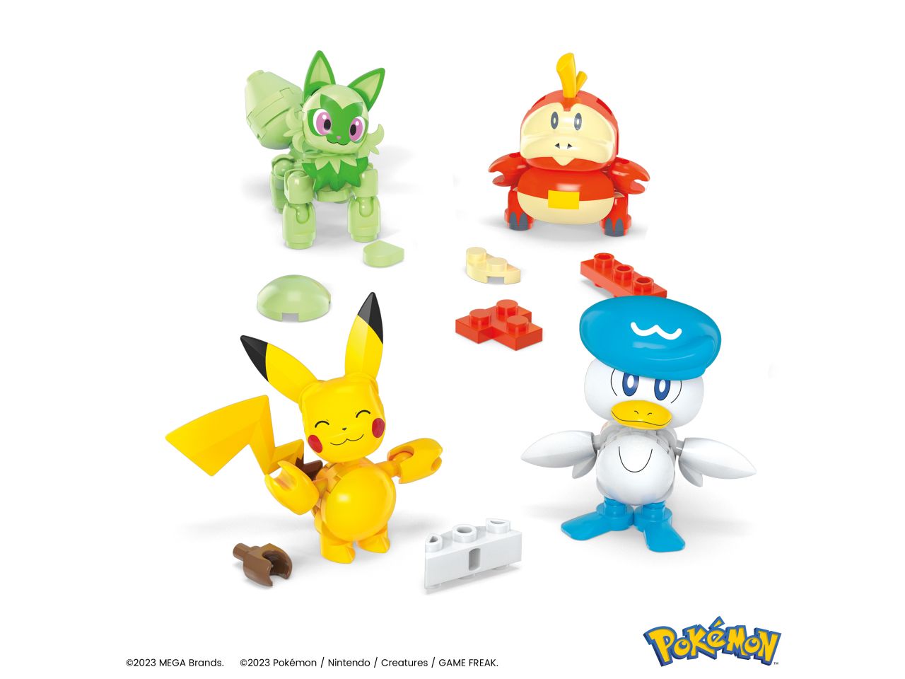 Mattel mega pokemon pokeball personaggi paldea da costruire con 79 mattoncini