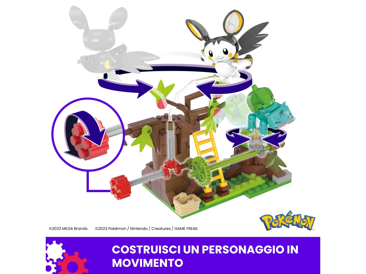 Pokemon bosco emulga e bulbasaur