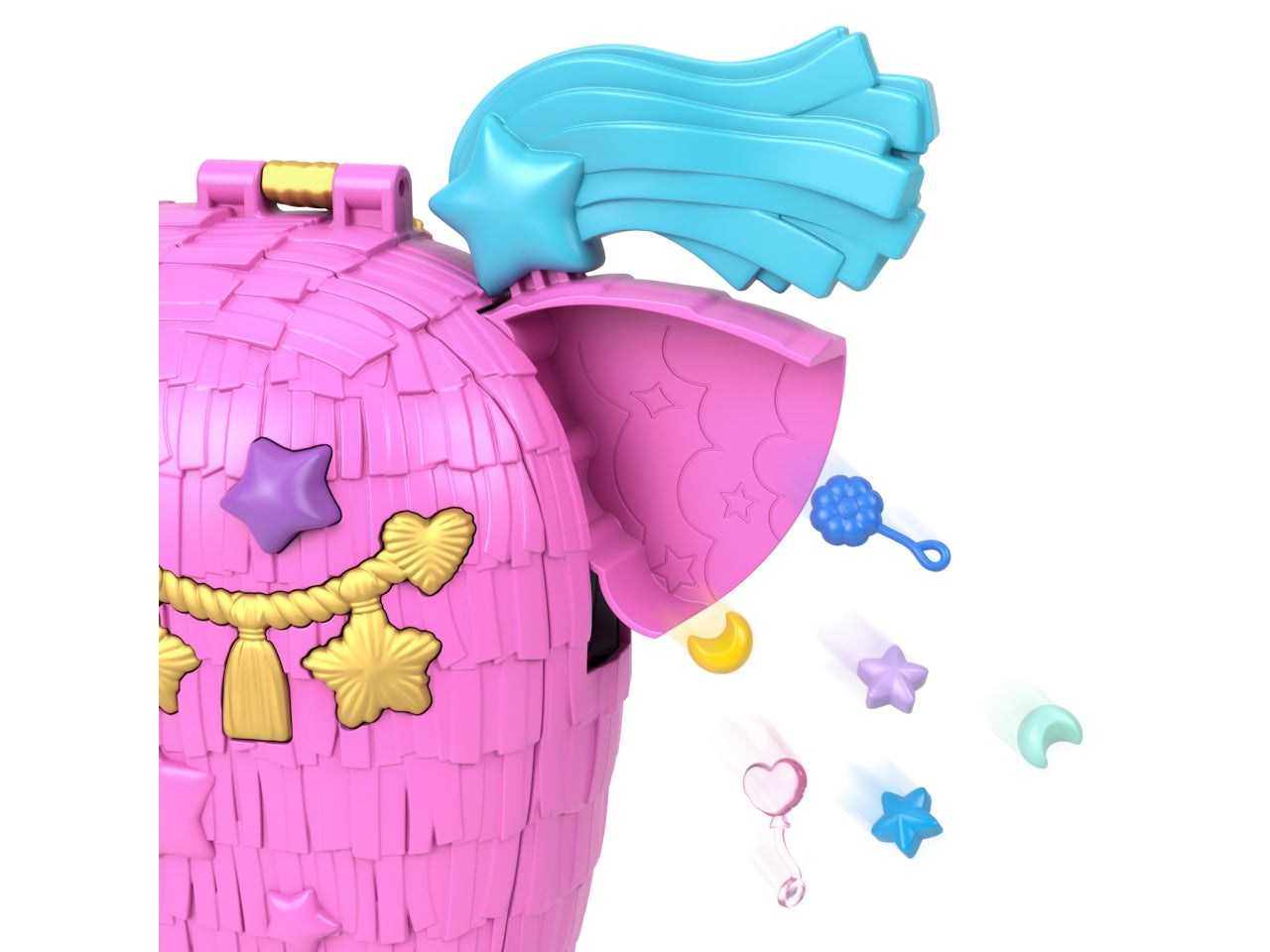 Polly Pocket - Festa Unicorno playset con 2 mini bambole e cuccioli include 25+ accessori tra cui una mini pignatta e una mongolfiera giocattolo per bambini 4+ anni HYD96 - Mattel
