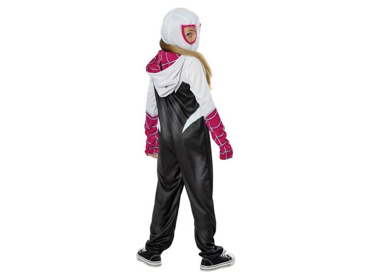 Rubies costume ghost spider gwen taglia xs 5-6 anni per bambina -tuta con dettagli stampati e copristivali e mascherina in tessuto