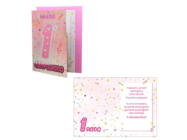 Biglietto auguri primo anno